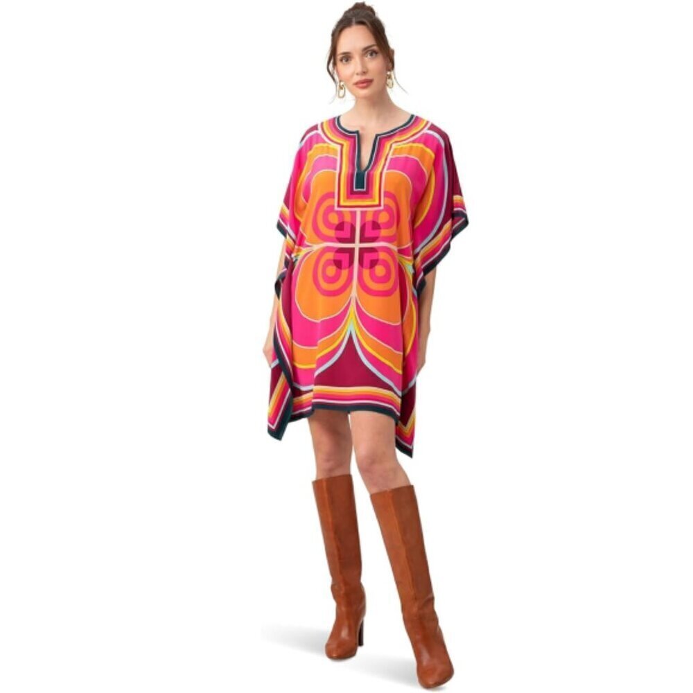 Trina Turk 'Theodora' Printed Silk Mini-Dress Cover-Up, Multicolor